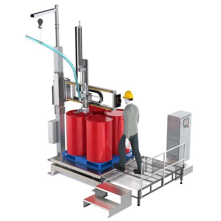 Chemische Flüssigkeitsfüllmaschine vom IBC-Fass-Rocker-Typ